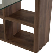 Roma - Modern Glass + Walnut Reversible Desk — view 4