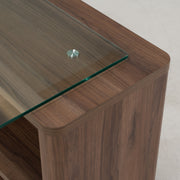 Roma - Modern Glass + Walnut Reversible Desk — view 5