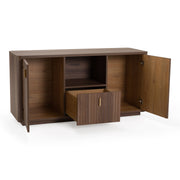 Roma - Modern Walnut + Gold File Cabinet — view 4