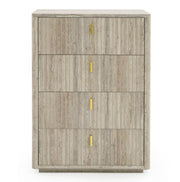 Roma - Modern Faux Travertine + Gold Chest — view 3