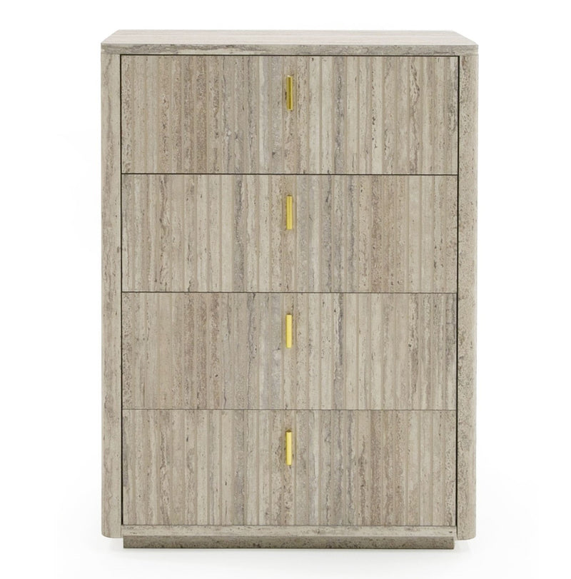 Roma - Modern Faux Travertine + Gold Chest — view 3