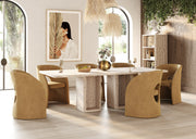 Roma - Modern Travertine Rectangular Dining Table — view 2
