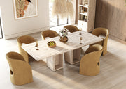 Roma - Modern Travertine Rectangular Dining Table — view 3