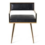 Rosario Modern Black & Rosegold Dining Chair — view 2