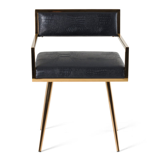 Rosario Modern Black & Rosegold Dining Chair — view 2