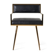 Rosario Modern Black & Rosegold Dining Chair — view 3