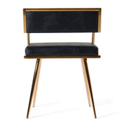 Rosario Modern Black & Rosegold Dining Chair — view 5