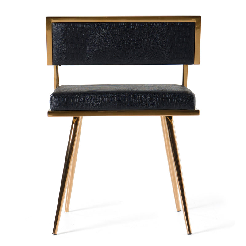 Rosario Modern Black & Rosegold Dining Chair — view 5