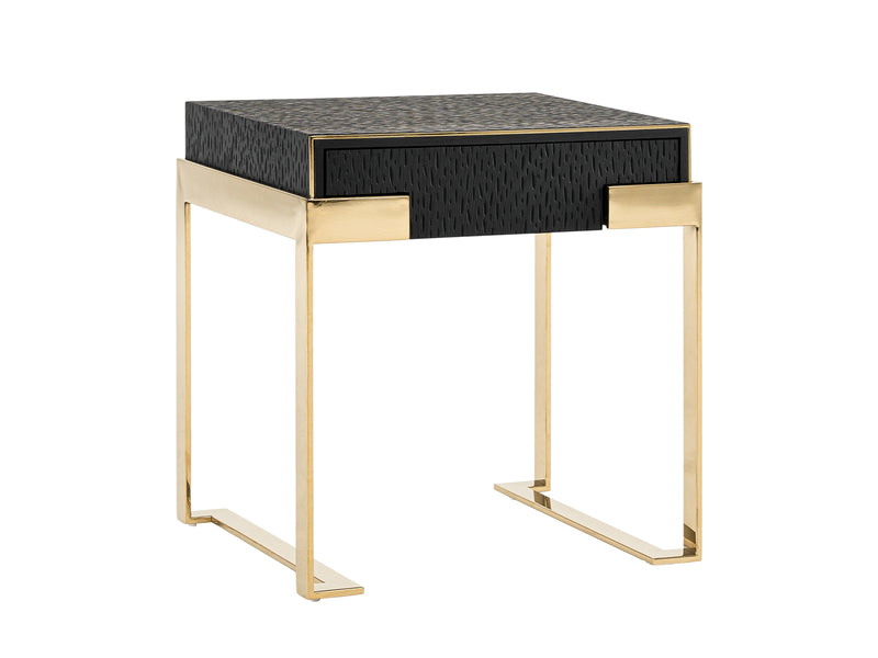 Rothsay - Modern Wenge + Gold Nightstand — view 2