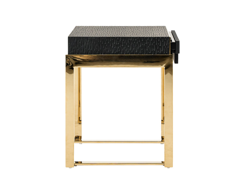 Rothsay - Modern Wenge + Gold Nightstand — view 3