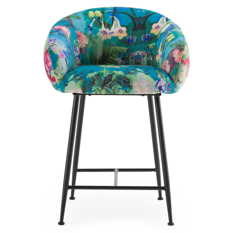 Roxann - Modern Counter Stool in Funky Velvet — view 2
