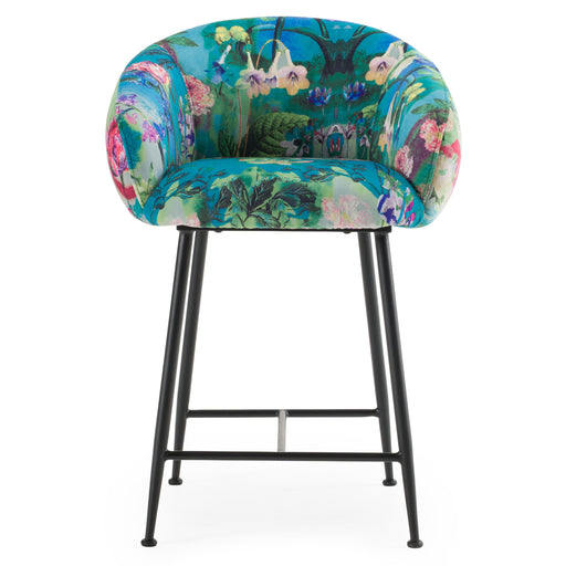 Roxann - Modern Counter Stool in Funky Velvet — view 2