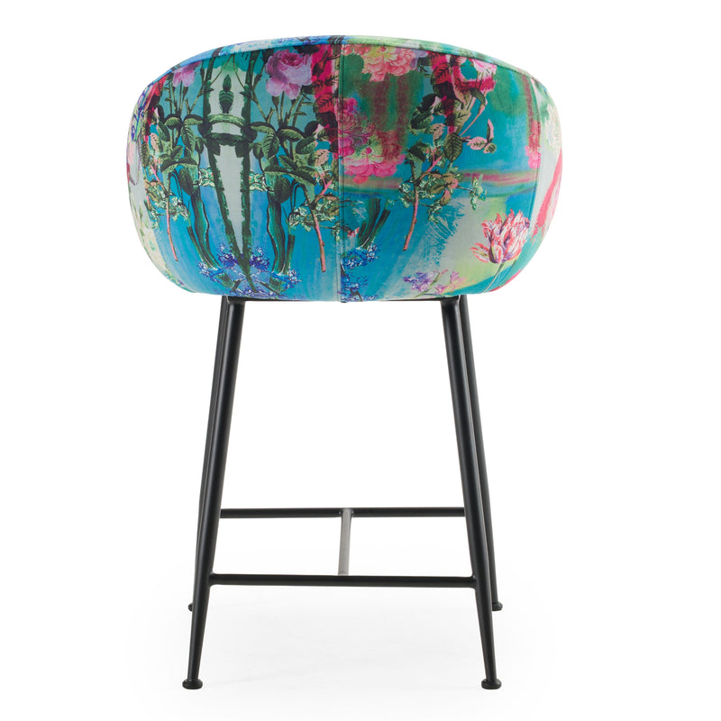 Roxann - Modern Counter Stool in Funky Velvet — view 4