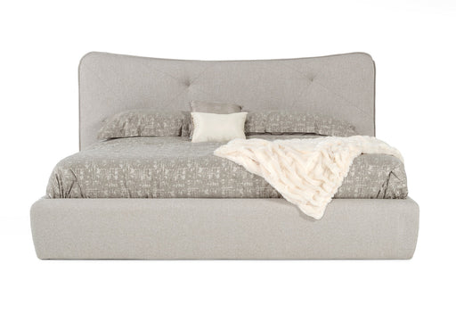 Alessia - Queen Italian Modern Light Grey Upholstered Bed