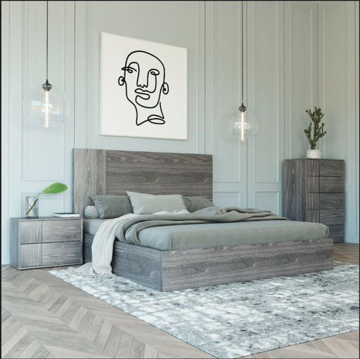 Asus - Italian Modern Elm Grey Bed