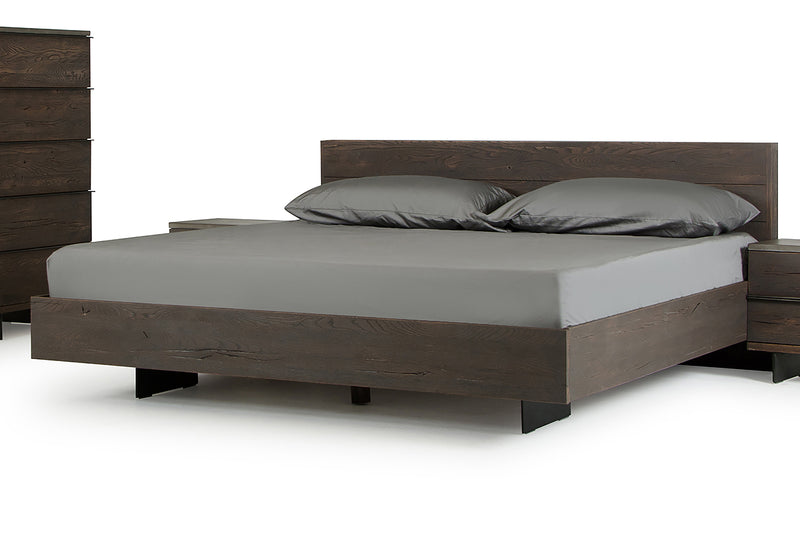 Selma Modern Dark Aged Oak Queen Bed