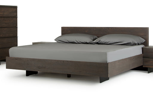 Selma Modern Dark Aged Oak Queen Bed
