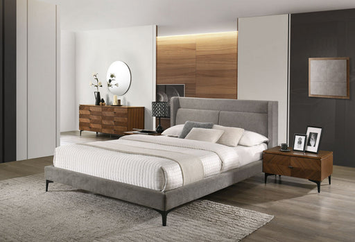 Paula - Queen Mid-Century Grey Upholstered Bed