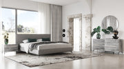 Aria - Italian Modern Multi Grey Bed and Two Nightstands — view 2