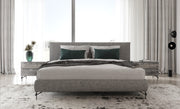 Aria - Italian Modern Multi Grey Bed and Two Nightstands — view 5