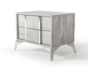 Alexa Italian Modern Grey Bed + 2 Nightstands Set — view 4