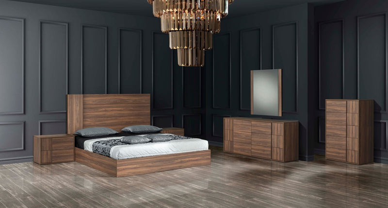 Asus - Italian Modern Walnut Bedroom Set — view 2