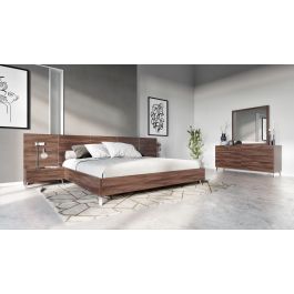 Brooklyn - Italian Modern Walnut Bed Set
