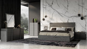Lucia - Italian Modern Matte Grey / Elm Grey Bedroom Set — view 2
