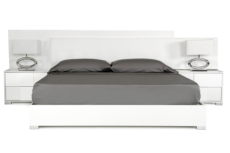 Monza Italian Modern White Bed