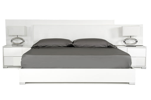 Monza Italian Modern White Bed