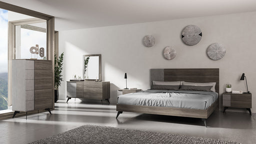Palermo Italian Modern Faux Concrete & Grey Bed