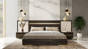 Velondra - Modern Eucalypto + Marble Bed with Two Nightstands — view 3