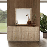 Daystar + Roma - Modern Beige Velvet + Travertine + Gold Bedroom Set — view 2