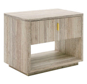 Daystar + Roma - Modern Beige Velvet + Travertine + Gold Bedroom Set — view 5