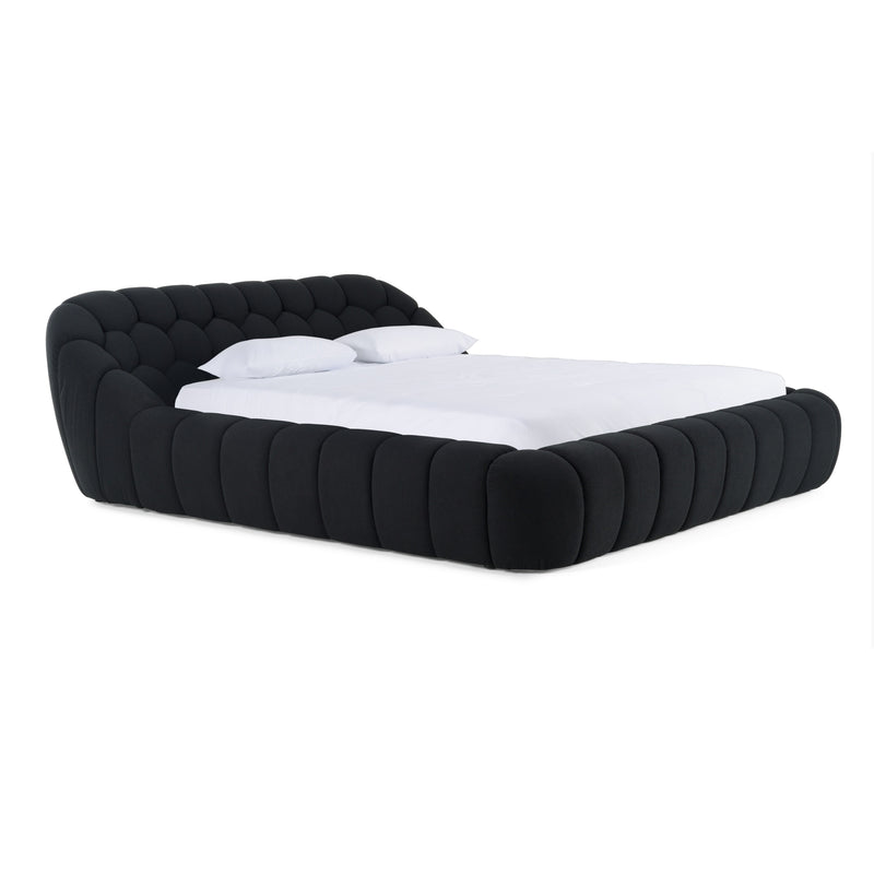 Yolonda - Modern Black Fabric Bed