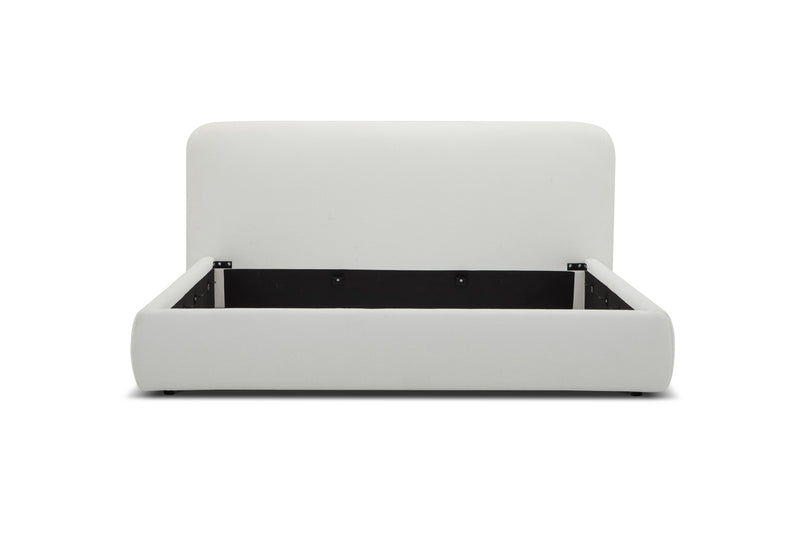 Liam - Modern Ivory Fabric Upholstered Bed