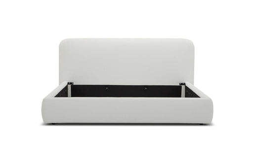 Liam - Modern Ivory Fabric Upholstered Bed