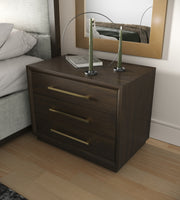 Manhattan - Contemporary Canopy Brown Oak Bedroom Set — view 3