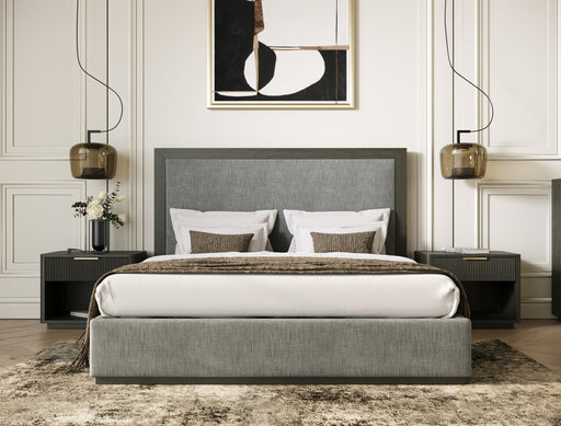 Santa Barbara - Modern Grey Fabric + Grey Wash Bed