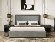 Santa Barbara + Santa Monica - Modern Grey Fabric + Grey Wash Bedroom Set — view 2