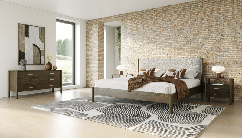 Carolina - Modern Grey Fabric + Wenge Bedroom Set — view 2