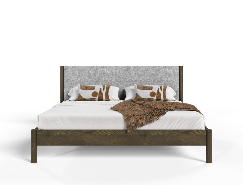 Carolina - Modern Grey Fabric + Wenge Bedroom Set — view 4