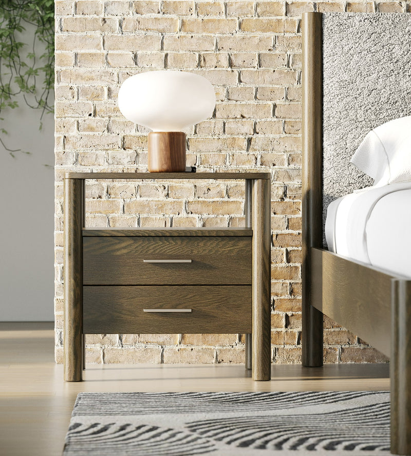 Carolina - Modern Grey Fabric + Wenge Bedroom Set — view 5