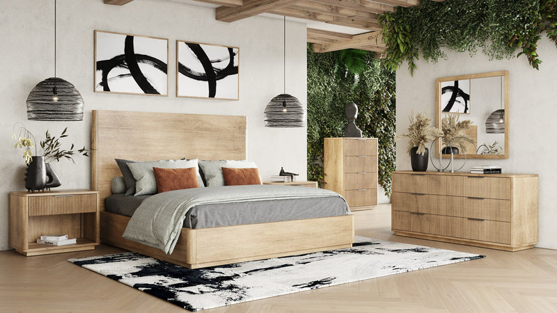 Santa Monica - Modern Natural Oak Bed