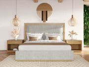 Santa Barbara - Modern Grey Fabric + Natural Bedroom Set — view 2