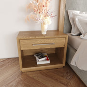 Santa Barbara - Modern Grey Fabric + Natural Bedroom Set — view 3