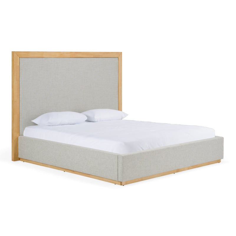 Santa Barbara - Modern Grey Fabric + Natural Bedroom Set — view 5