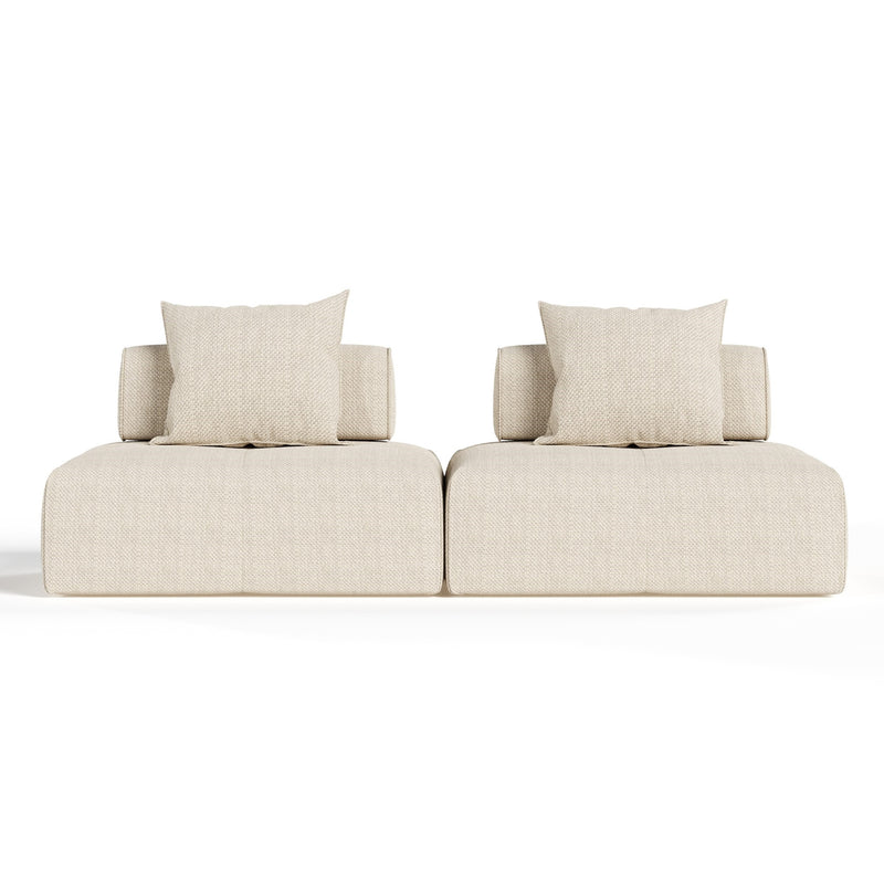 Mondo - Modern Modular Beige Fabric Sectional Sofa — view 5