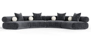 Simpson - Contemporary Dark Grey Fabric Curved Modular Sectional Sofa — view 4