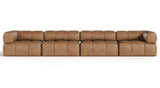 Everest - Modern Brown Leather Modular Sectional Sofa — view 3